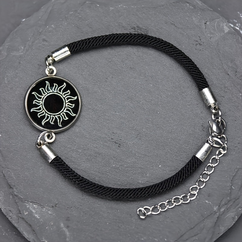 Quyosh va Oy Juftlik Bilaguzuklari, Shisha Charm bilan, Moslashuvchan Do'stlik Zargarlik