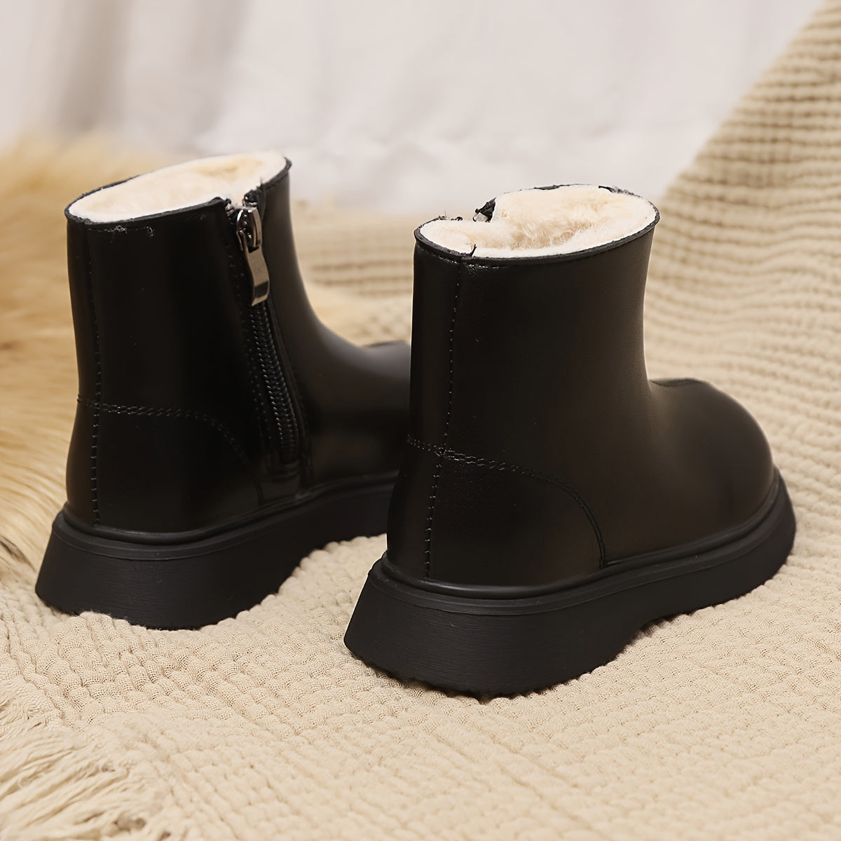 Ayollar uchun tasodifiy kiyim uchun iliq fleece astarli botinkalar