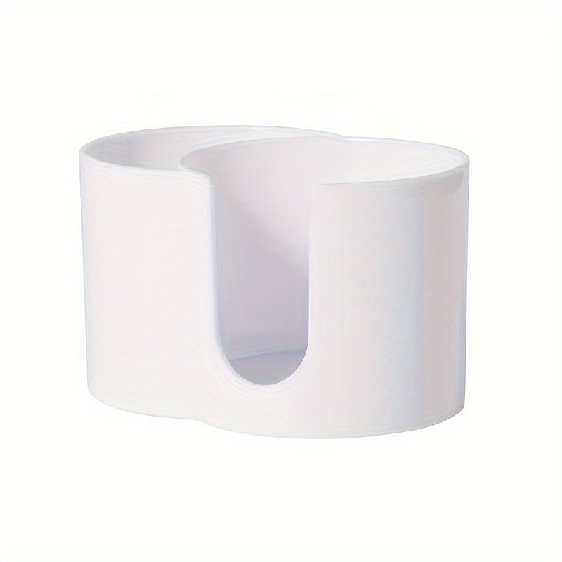 Organizador de maquillaje de plástico blanco con compartimentos dobles para almacenamiento en escritorio