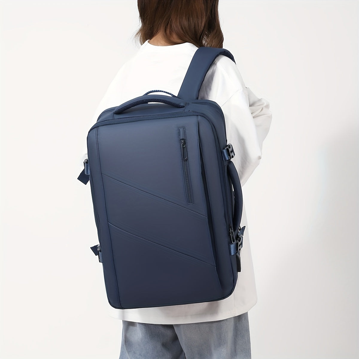 Multi-Functional Outdoor Travel Backpack with Laptop Compartment and Trolley Sleeve