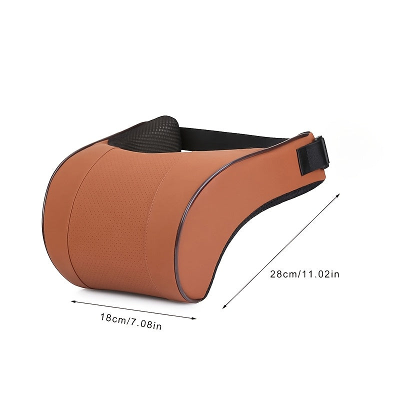 Car Memory Foam Neck Pillow PU Leather Auto Headrest Cushion for Seat