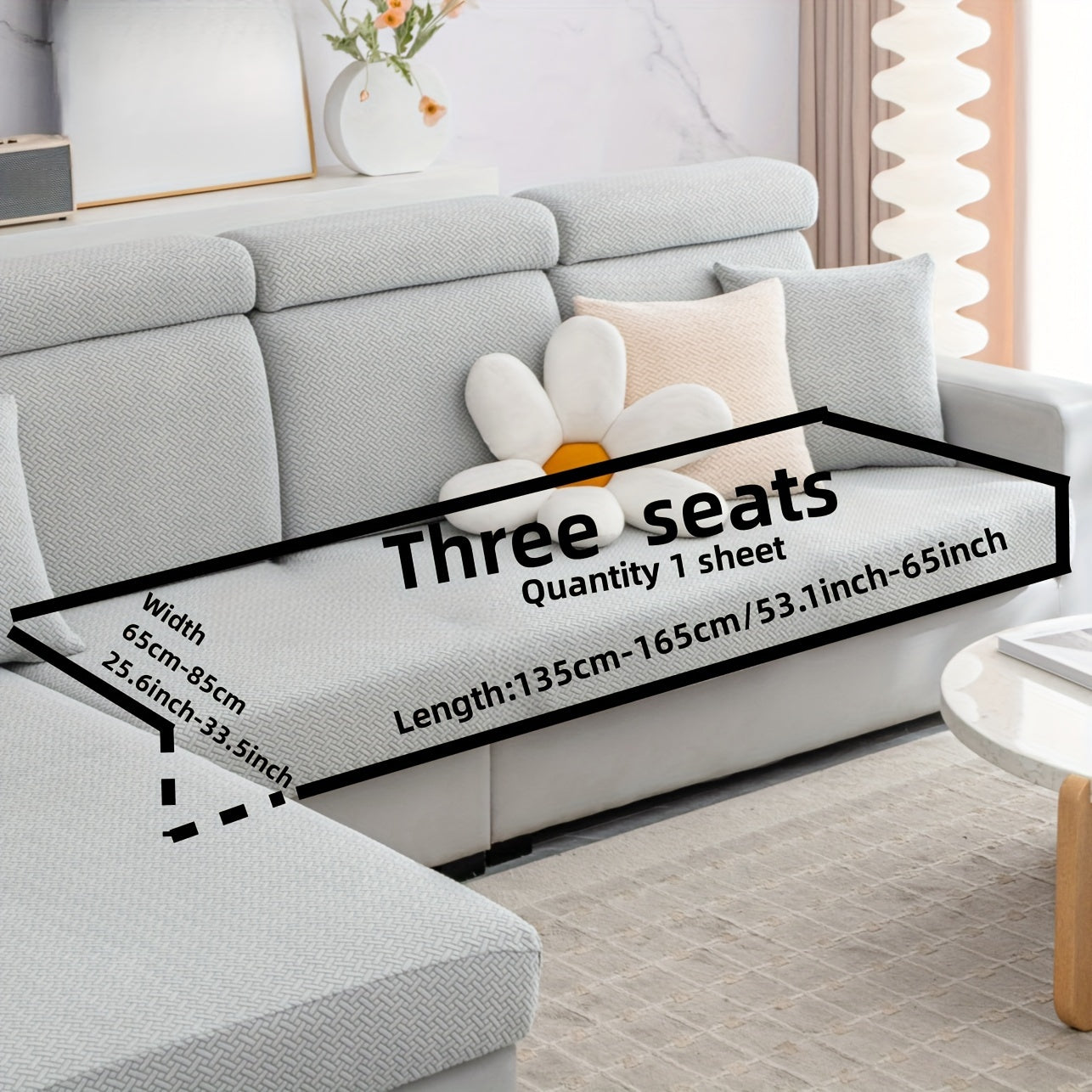 Checkered Polar Fleece Sofa Cover Universal Fit Machine Washable Multi-Purpose