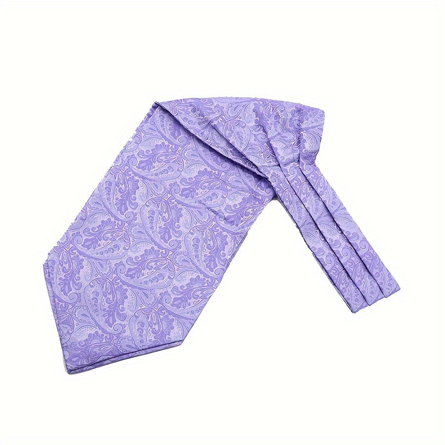 Men's Burgundy Blue Flower Suit Neck Scarf Casual Formal Dress Shirt Accessory