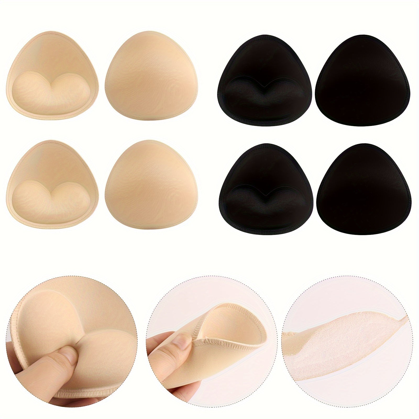4 Pairs Invisible Anti-Convex Chest Enhancer Pads for Women's Lingerie