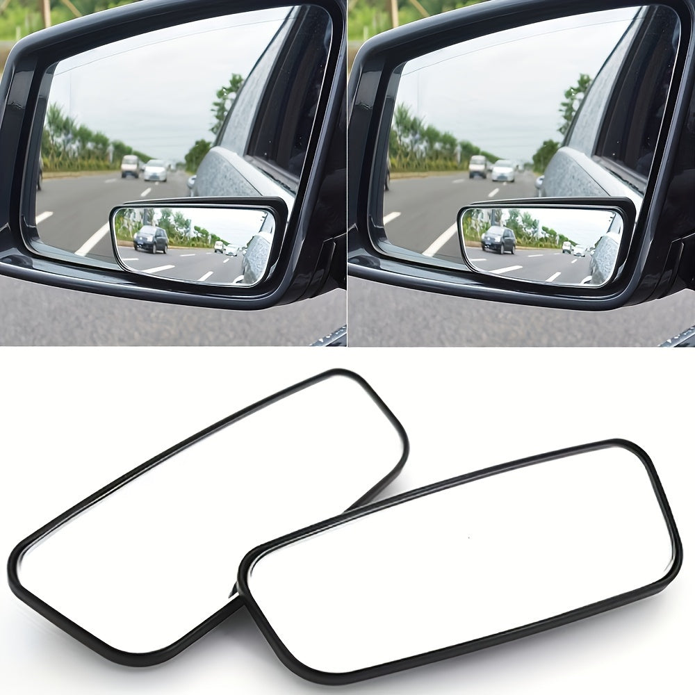 2PCS Car Oval Blind Spot Mirrors Universal Flat Wide Angle Rear View