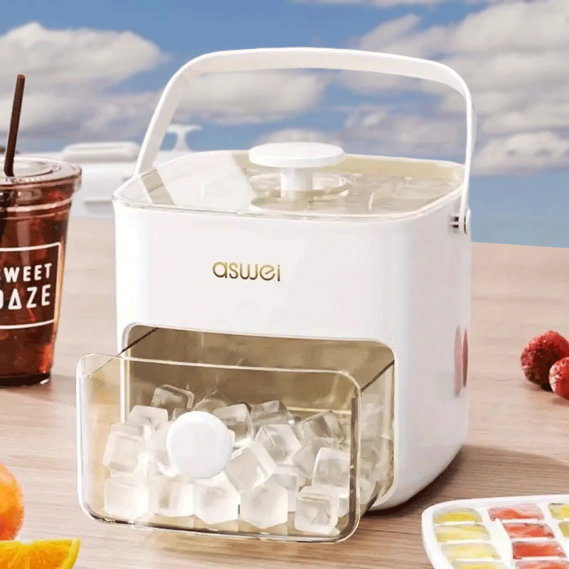 Portable Manual Ice Maker Large Capacity Produces 48 Cubes Summer Appliance