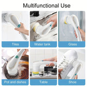 Cordless Handheld Cleaning Brush with 5 Interchangeable Brush Heads for Bathroom Kitchen Floor