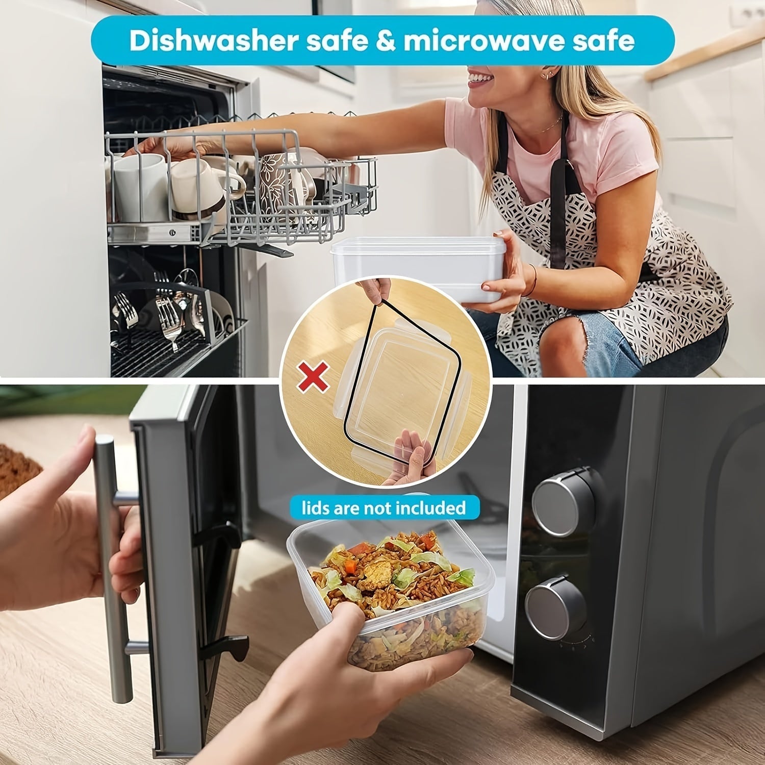 Leak-Proof Food Storage Containers 4-Pack, BPA-Free, Airtight, Reusable