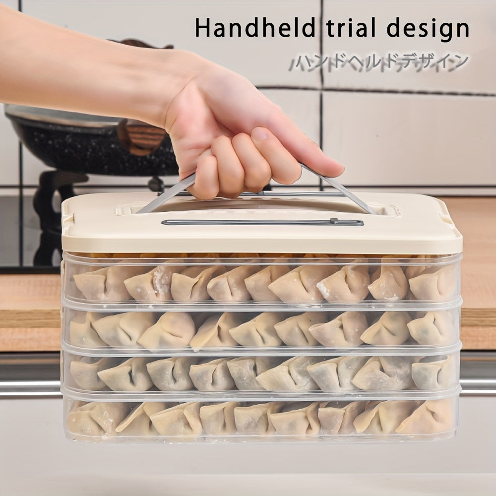 Caja de almacenamiento de plástico para alimentos para dumplings, pasta y objetos pequeños, portátil y reutilizable