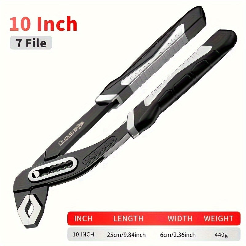 Adjustable Water Pump Pliers with Quick-Release, Multi-Functional Plumbing Hand Tool
