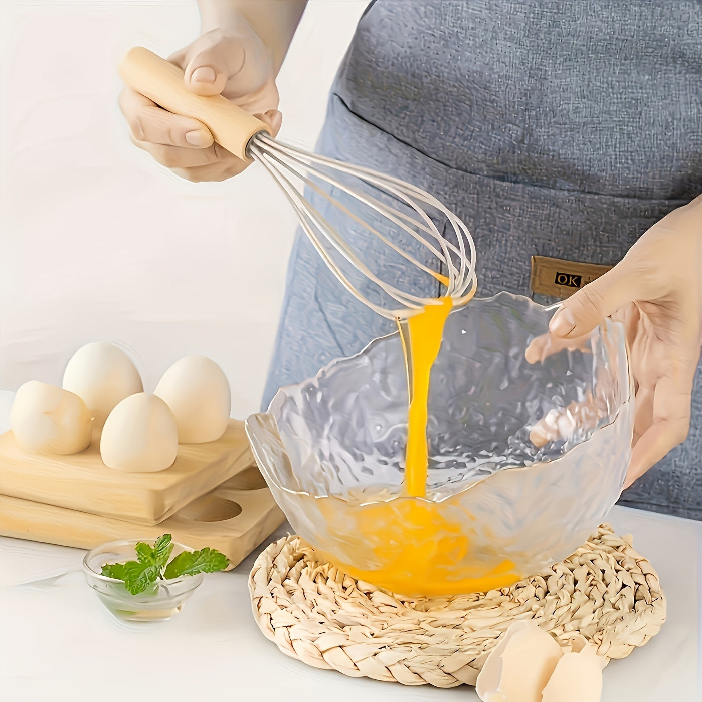 12-Piece Silicone Kitchenware Set with Wooden Handles, Green and Pink Non-Stick Cookware