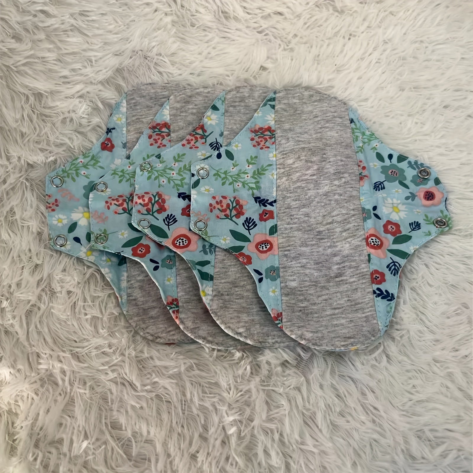 4pcs Unscented Cotton Panty Liners with Graphene Core Reusable Menstrual Pads