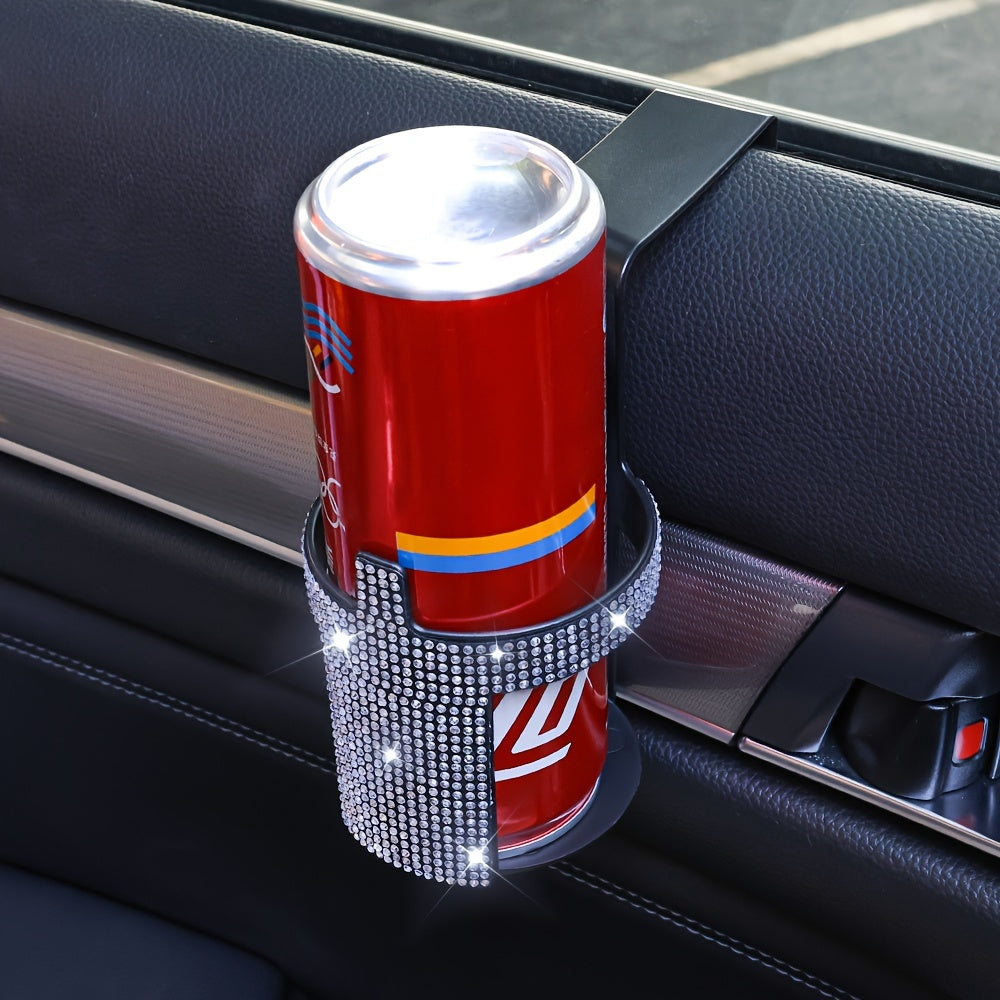 Universal Rhinestone Car Cup Holder for Beverage Cans and Cups