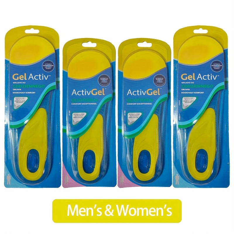 Unisex Silicone Shock Absorbing Gel Insoles 2 Pairs Cushioned Comfort