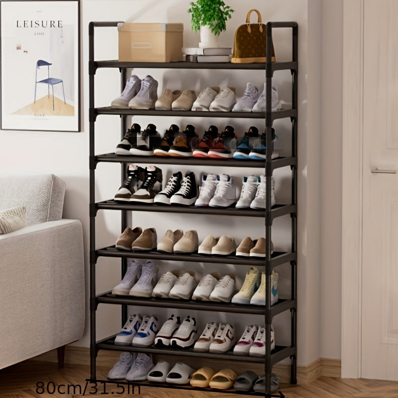 Black Metal Shoe Rack for Entryway Bedroom Outdoor Storage Non-Waterproof