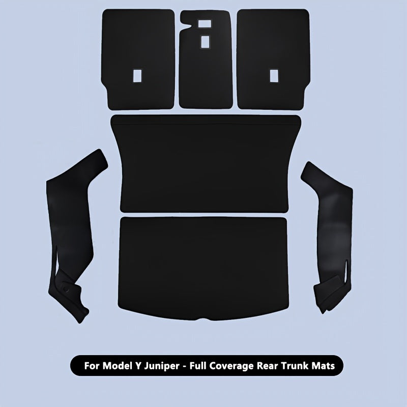 Задний коврик в багажник для Model Y 2025 из искусственной кожи для всех погодных условий, защитный коврик для грузового отделения