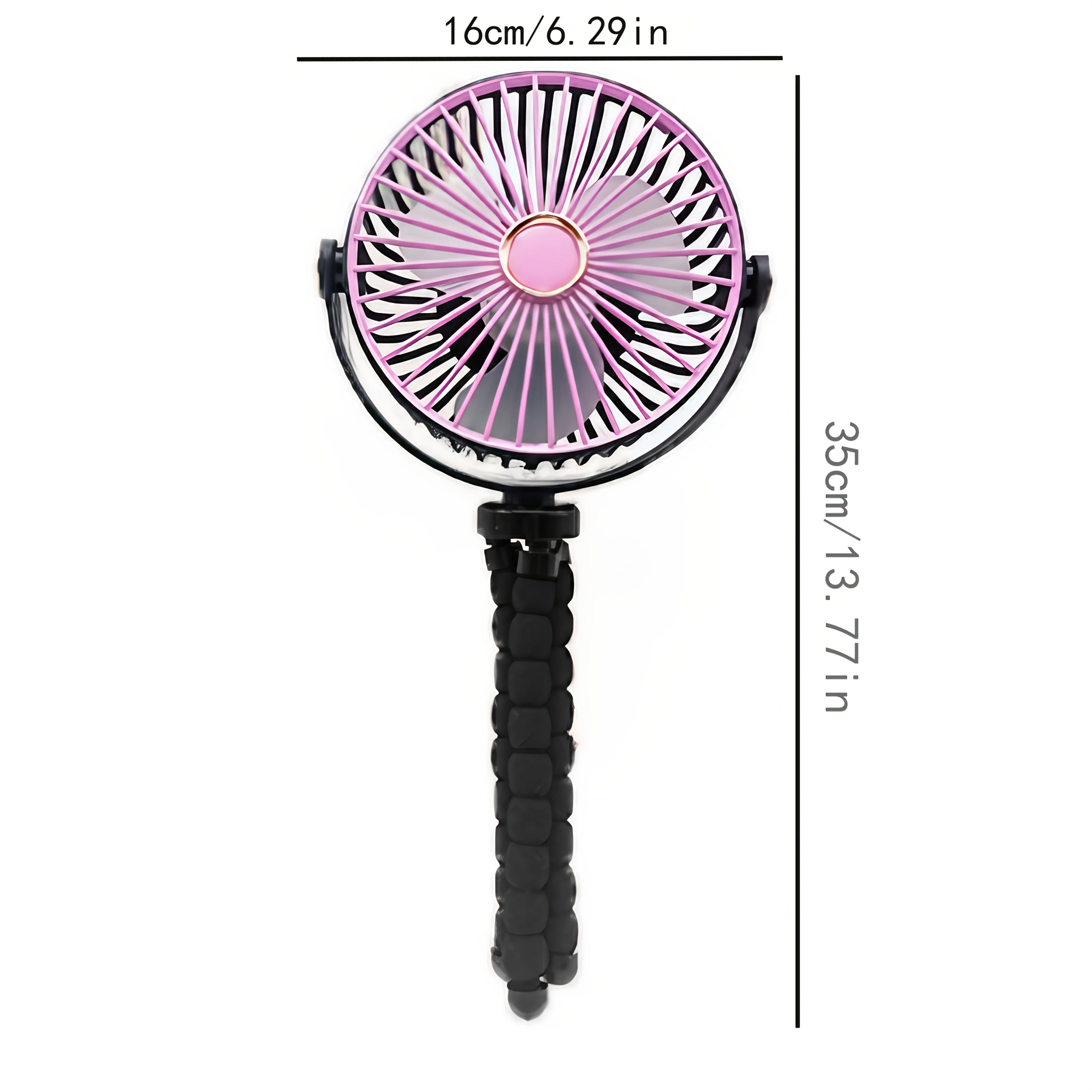 Portable USB Folding Fan with 3 Speeds, Lanyard, and Durable ABS