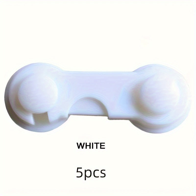 Set of 5 Plastic Safety Locks for Cabinets, Doors, Refrigerator Drawers