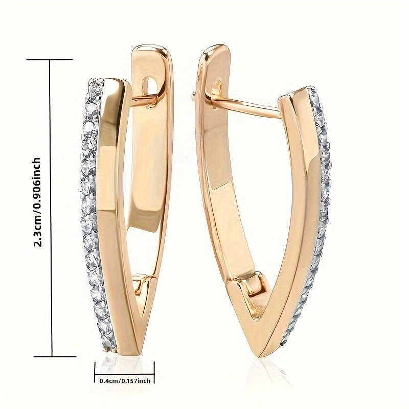 Silver and Gold Zirconia Hoop Earrings for Women Wedding Party Birthday