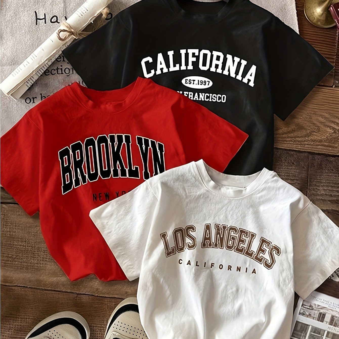 3-chi qism Vintage American English grafik crop top T-shirtlar ayollar uchun yozgi kundalik kiyim