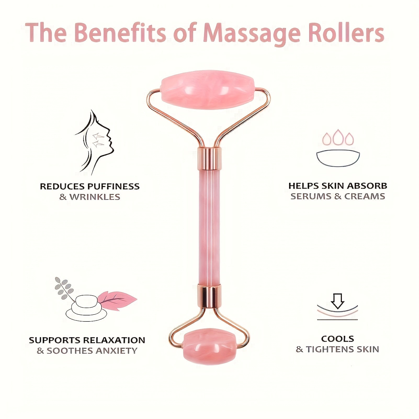Pink Resin Gua Sha Facial Massage Tool and Roller Set for Relaxation