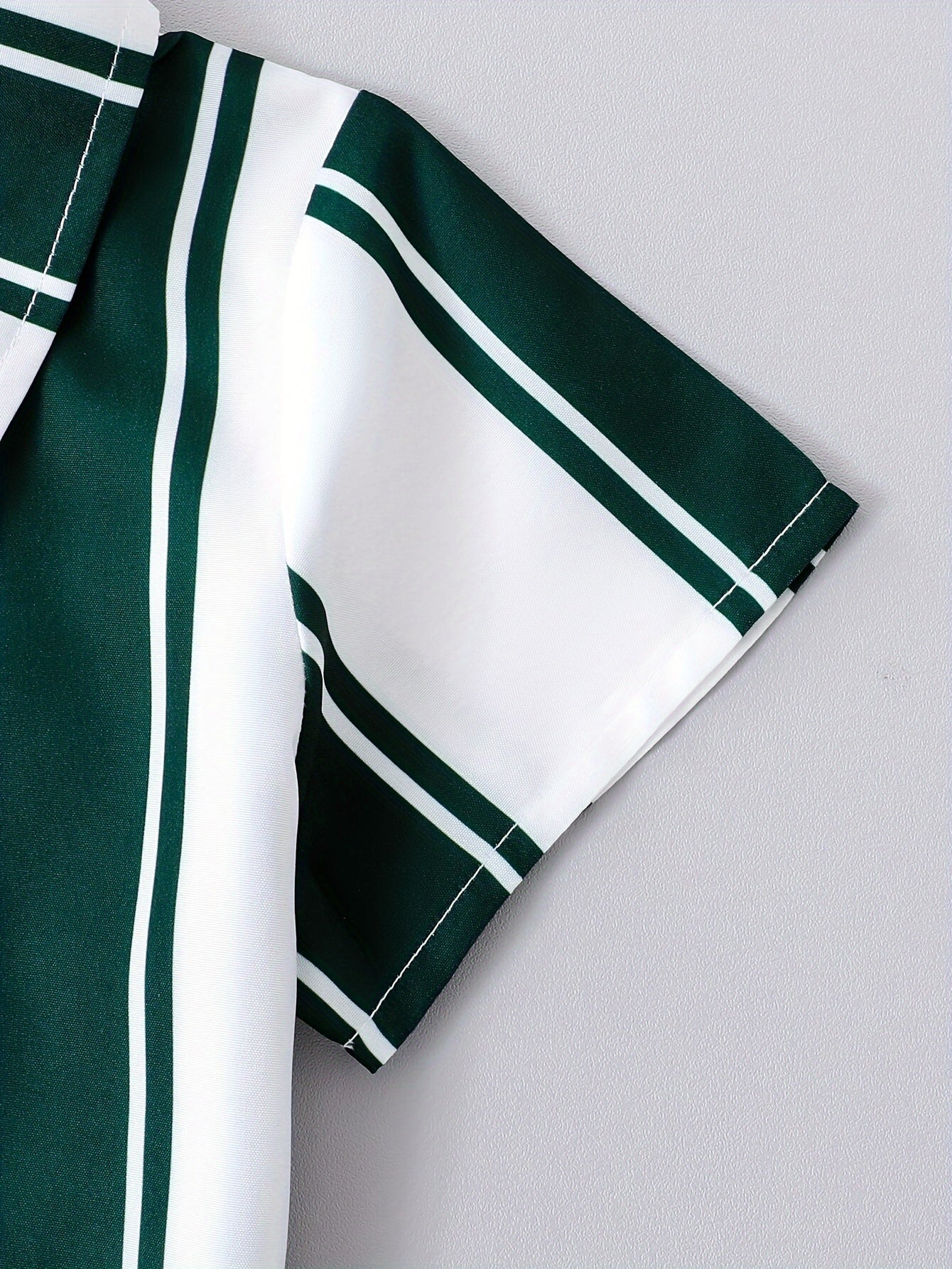 Детский летний костюм для мальчиков, 3 предмета: полосатая рубашка, шорты, шляпа, полиэстер, повседневный