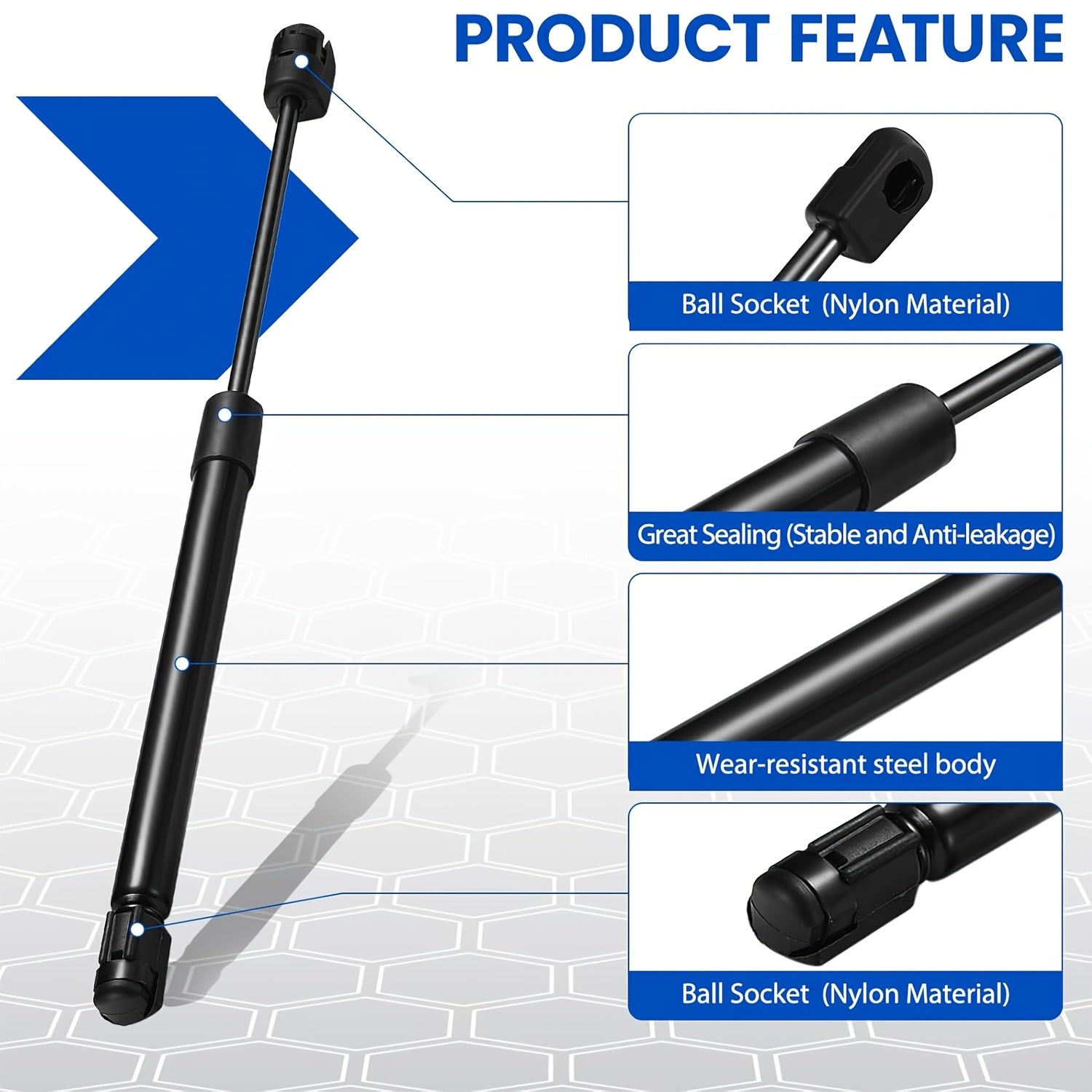 2 Pcs Metal Gas Springs For Kia Sorento Rear Trunk Lift Supports