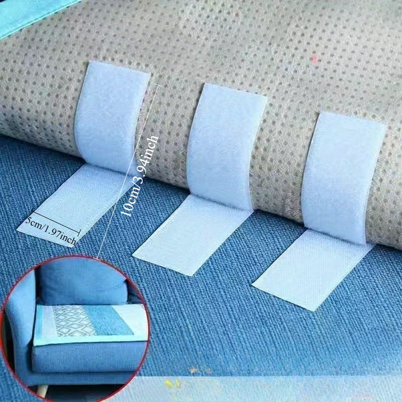 Набор из 4 нескользящих держателей для диванных подушек с самоклеящимися стопорами для универсального использования. Невидимые мебельные анкеры с прочным захватом для безопасности дома, без необходимости использования игл.