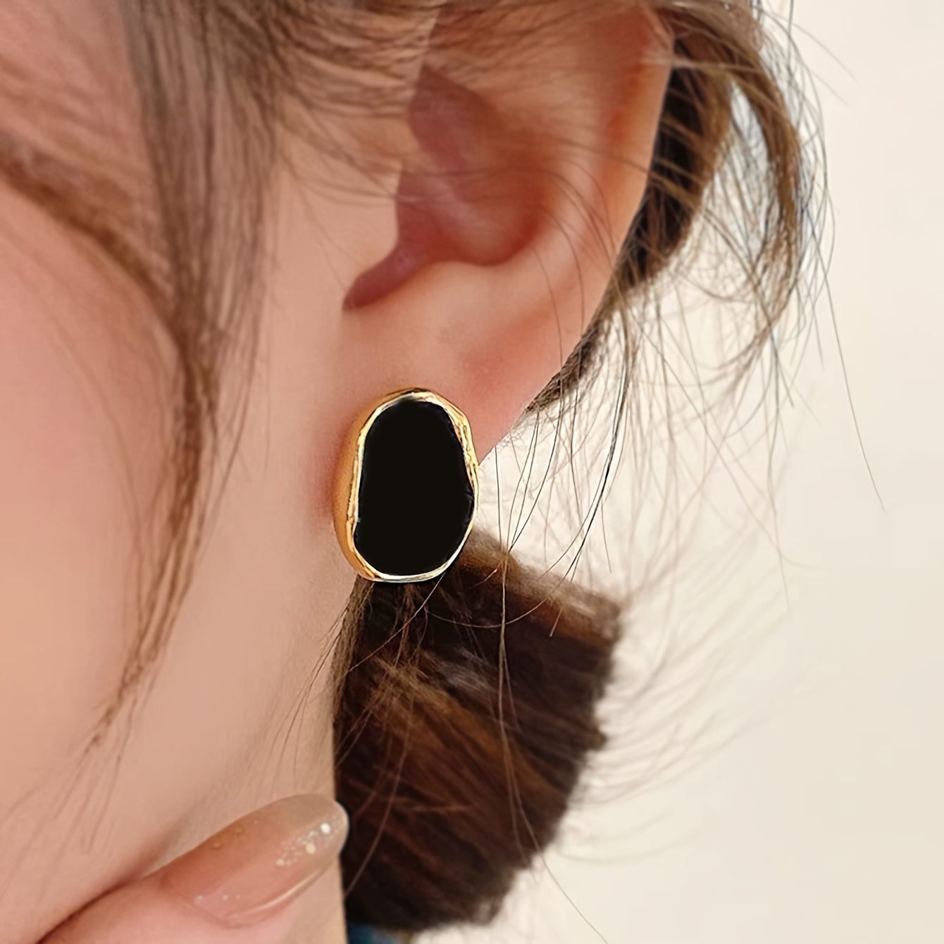 Ayollar uchun vintage geometrik oval stud uzuklar retro minimalistik alloy zargarlik