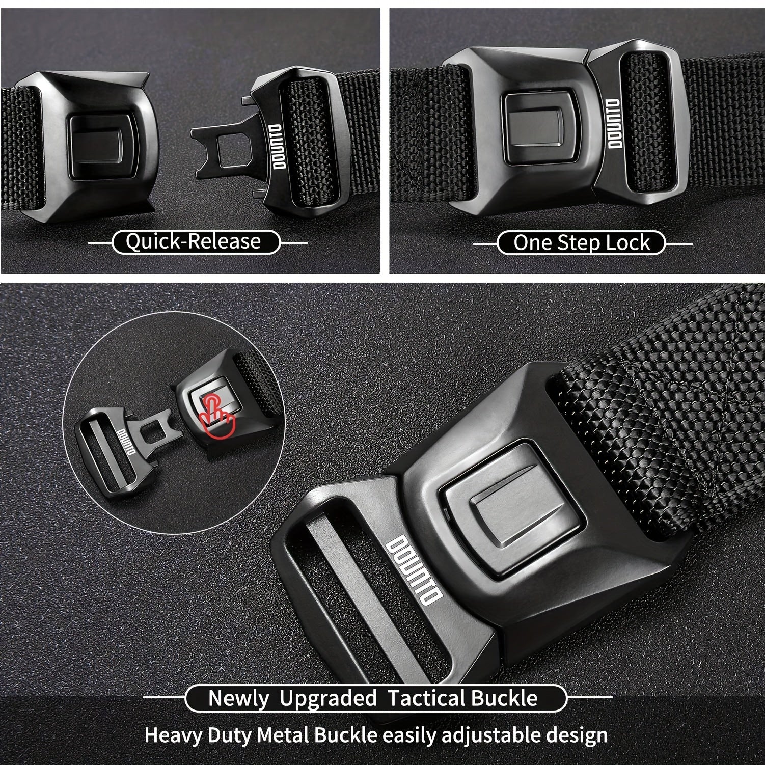 Мужской тактический ремень из нейлона черного цвета с быстросъемной пряжкой из сплава для активного отдыха