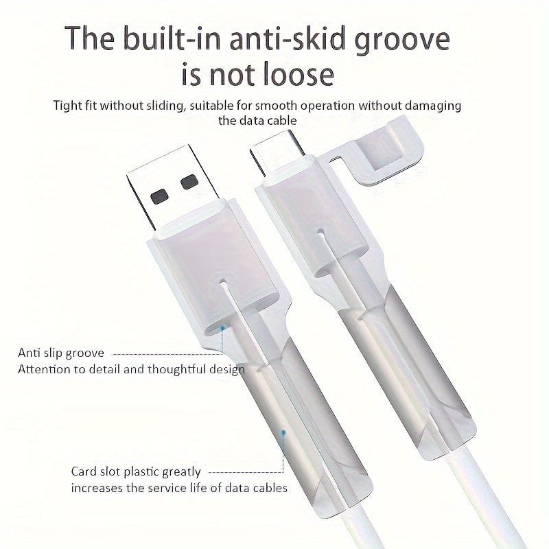 Silicone Cable Protector for Data Cables and Chargers Compatible with iPhone, Huawei, Oppo, Xiaomi, VIVO