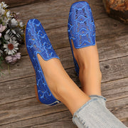 Women's Flat Shoes Square Toe Butterfly Pattern Casual Shoes
