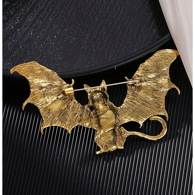Enamel Pin Brooch Retro Gothic Bat Cat Design for Women Stylish Backpack Accessory