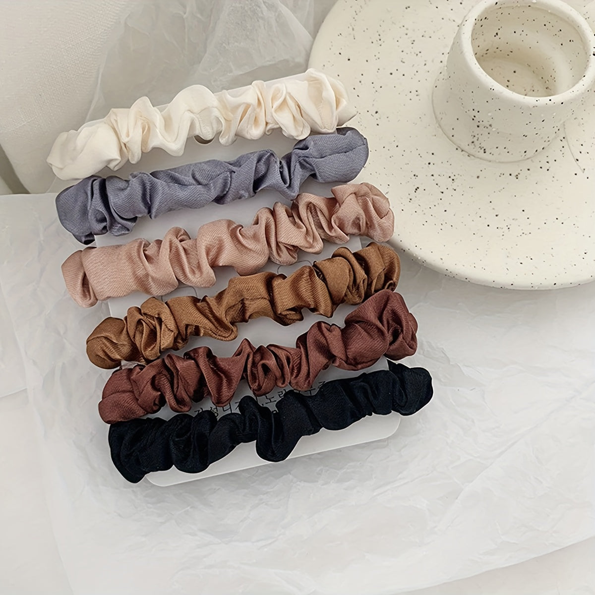 Women Silky Hair Scrunchies Pack of 6 Elastic Hair Ties Hair Accessories