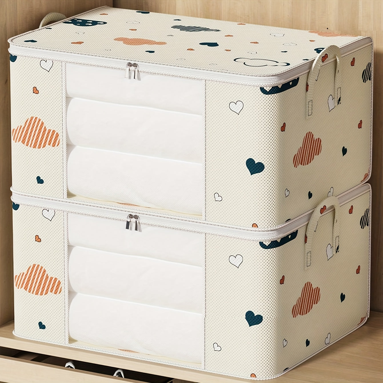 Multi-Functional Non-Woven Fabric Storage Bag with Clear Window for Home Organization