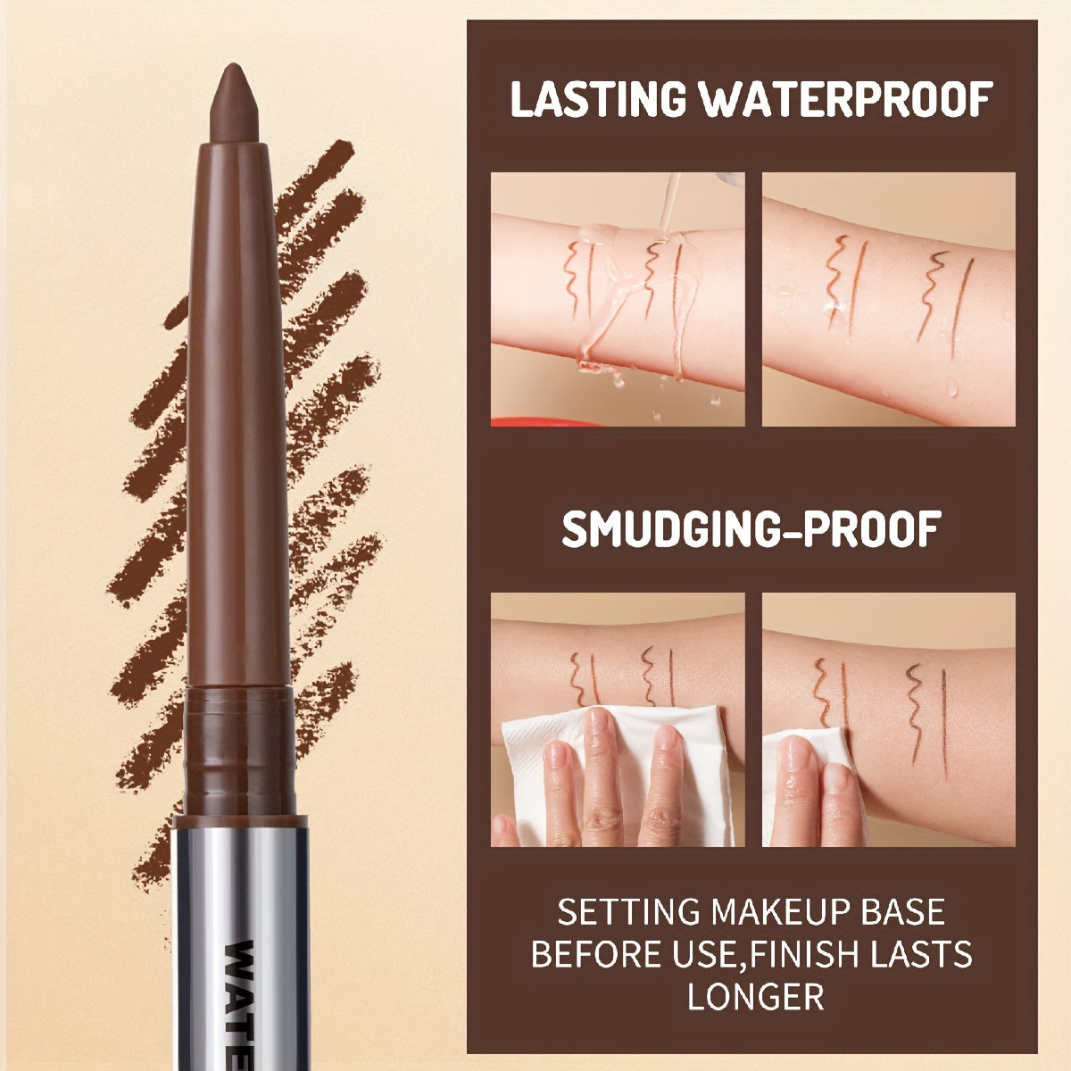 Women's Waterproof Gel Eyeliner Pen for Sensitive Skin, Smudge-Proof, Fast-Drying