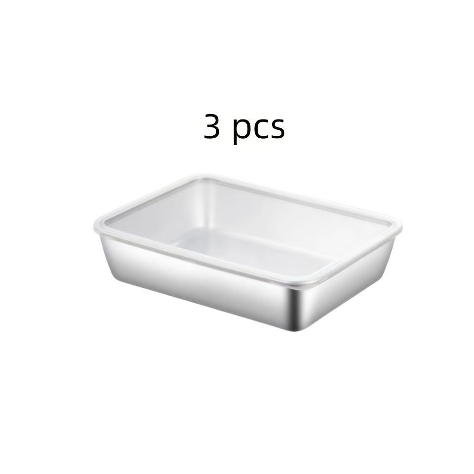Stainless Steel Food Storage Containers Set Leak-Proof Reusable Fridge Freezer Pantry