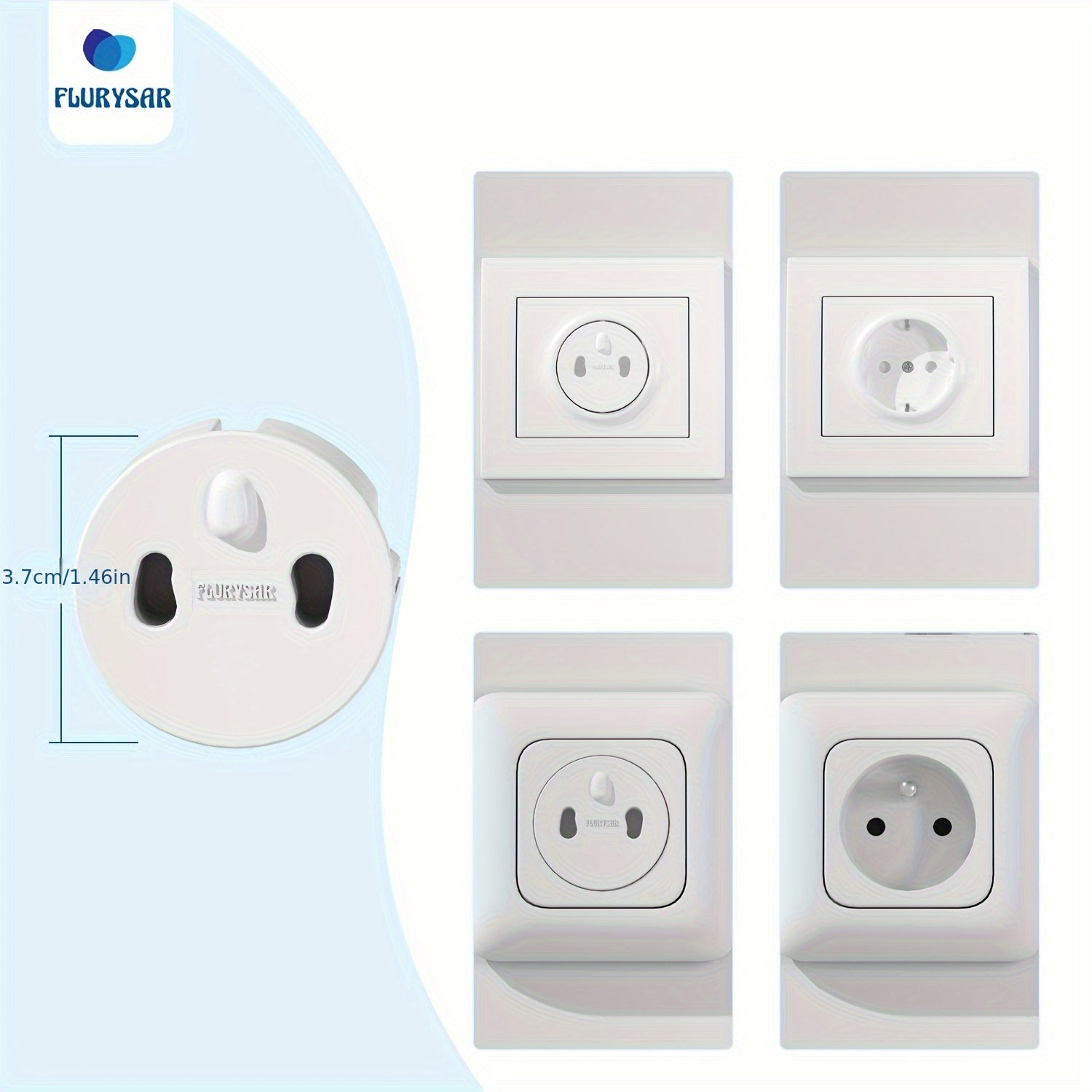 20-Pack White BPA-Free ABS Outlet Covers for Child Safety