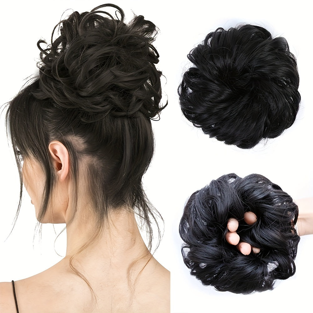 Women Synthetic Hair Bun Chignon Hairpiece Elastic Scrunchie Hair Accessory