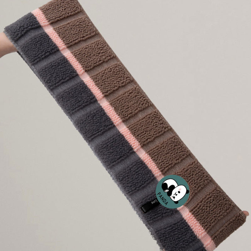 Funda de asiento de inodoro de microfibra de punto marrón y negro con asa, calidez invernal, lavable