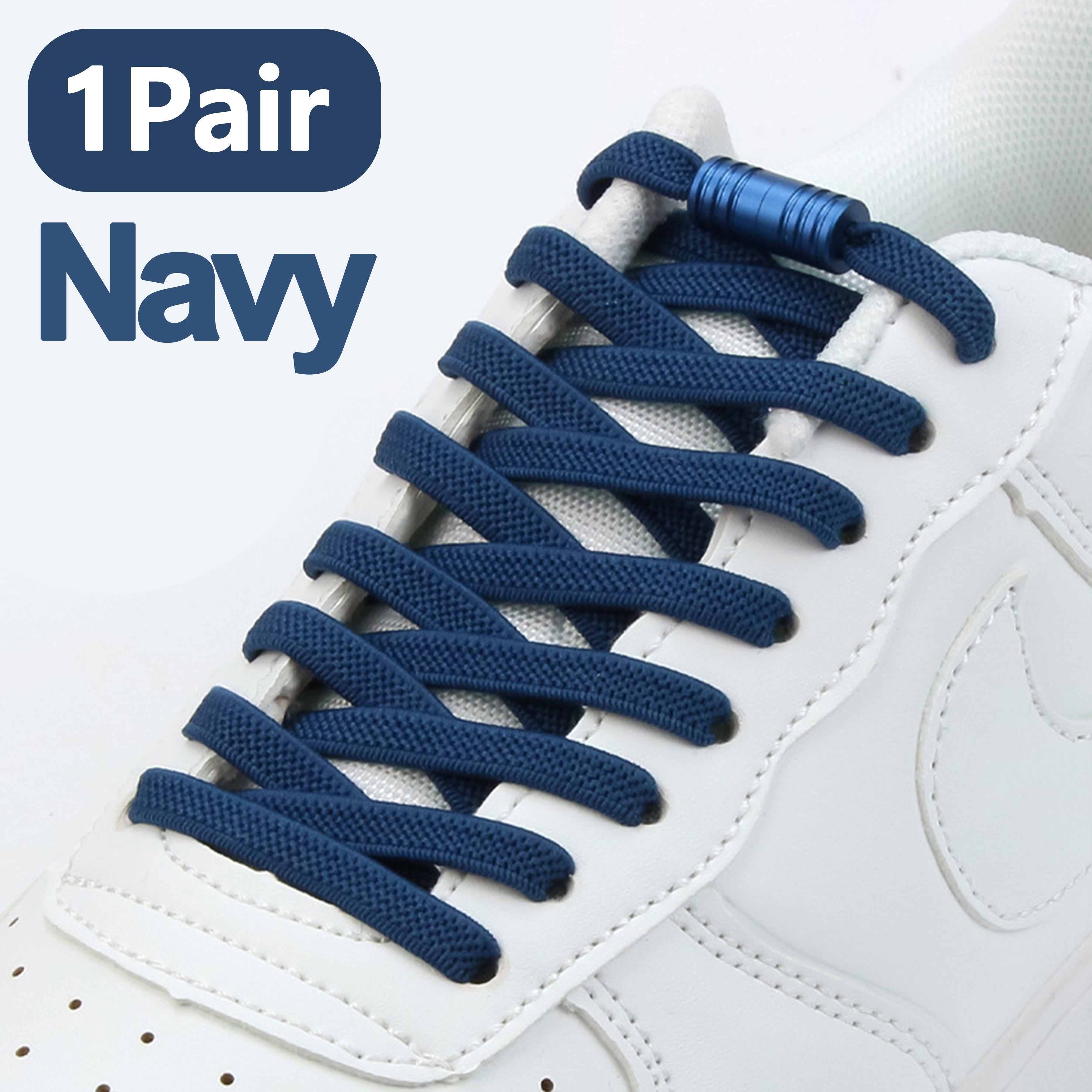 Unisex Elastic Shoelaces No-Tie Comfort Fit with Metal Buckles 109.98cm