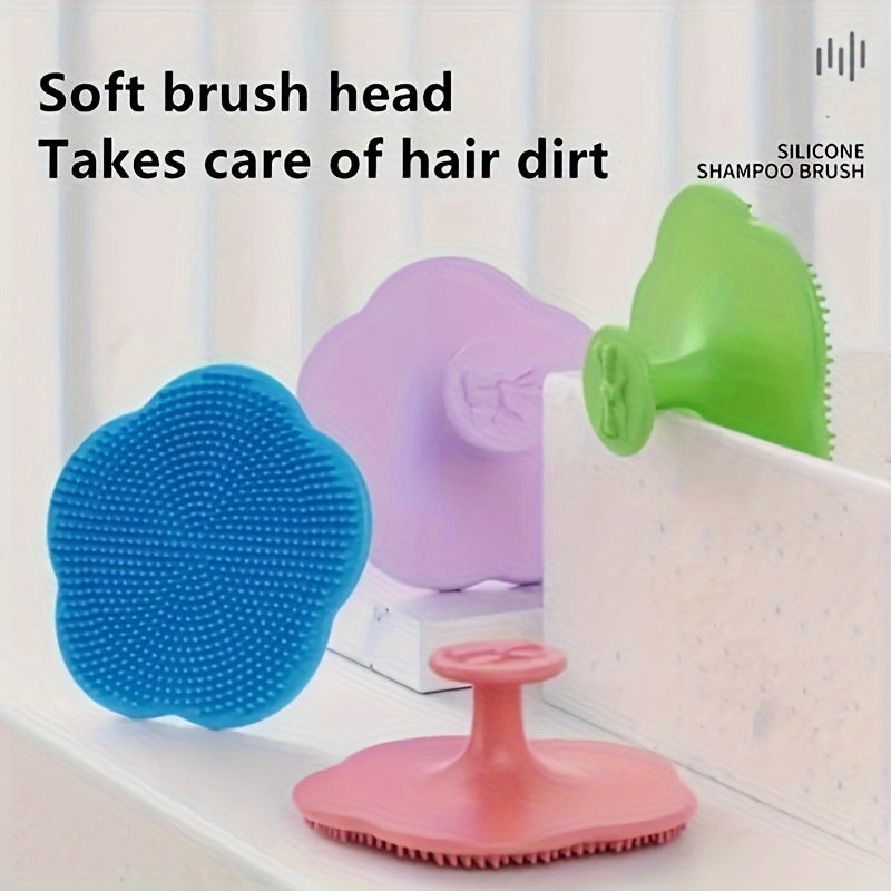 Детская щетка для шампуня из мягкого силикона - нежный массажер и эксфолиатор для кожи головы детей