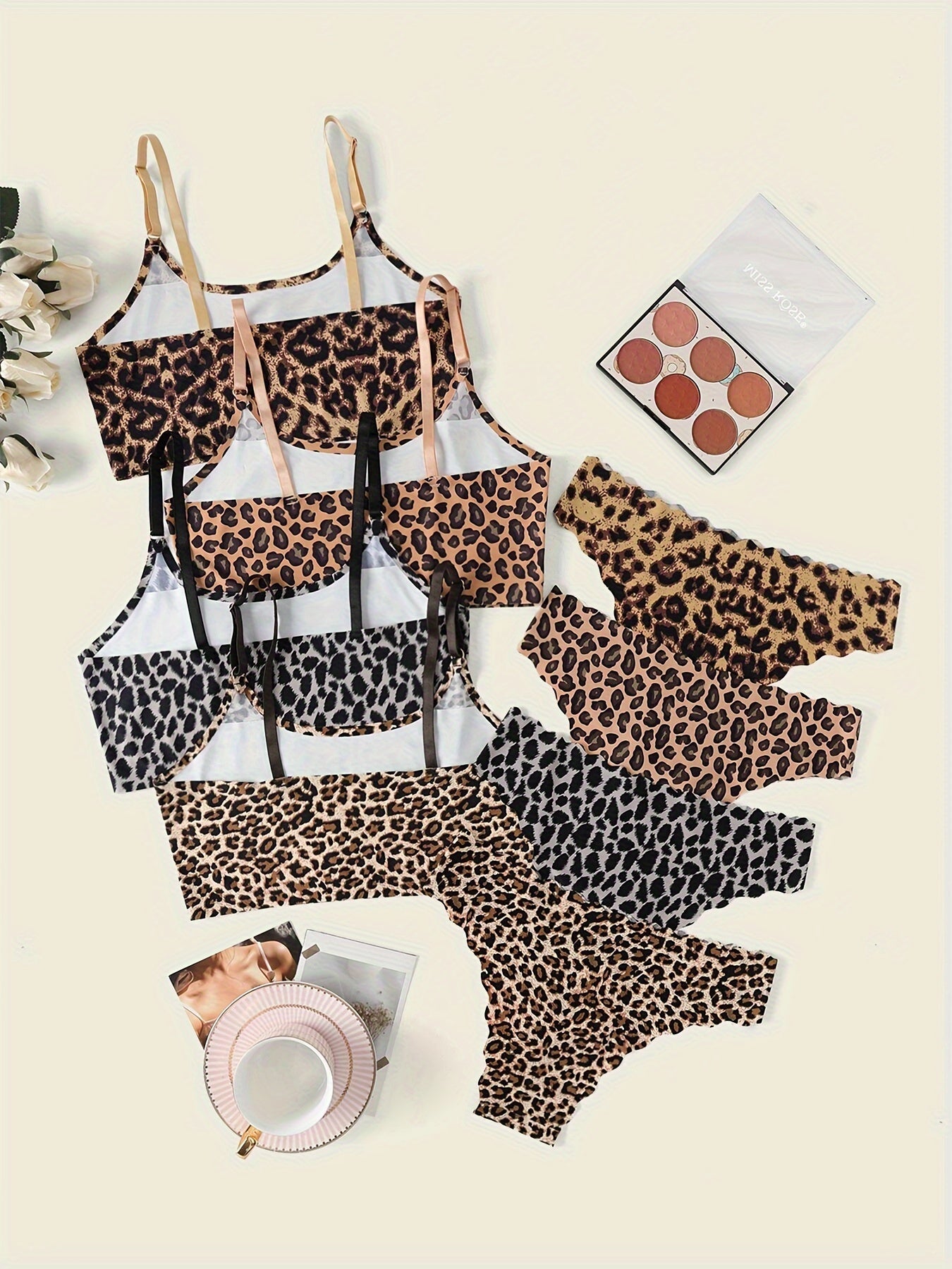 Leopard Print 4-Piece Set for Women with Comfortable Fabric