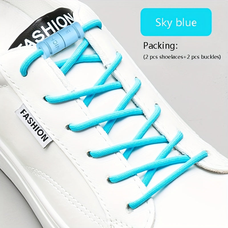Unisex Elastic Shoe Laces with Buckles for Sports & Casual Shoes