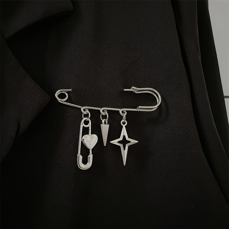 Набор из 4 брошей из сплава с мультяшным дизайном для женщин, сердце, крылья, торт, ракета, модные аксессуары