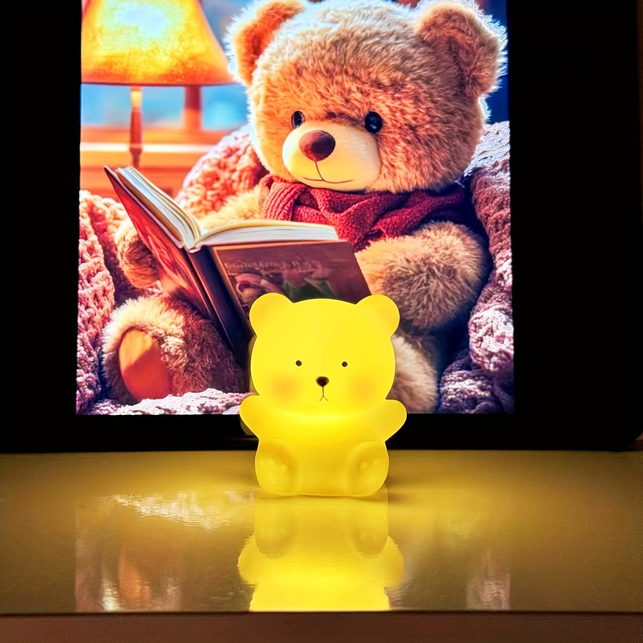 Lámpara de escritorio Bear para niños y adolescentes, luz nocturna con batería, luz de noche para dormitorio, estudio, regalo