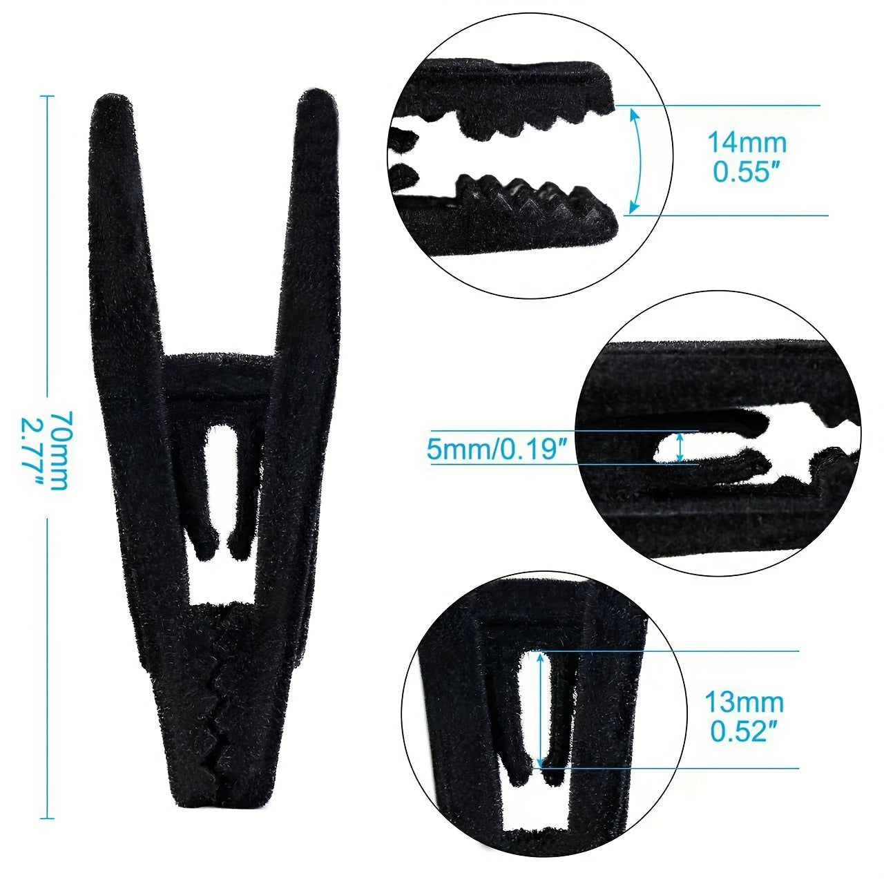 Juego de 20 clips de perchas de terciopelo para pantalones y camisas, clips fuertes para dedos, accesorios de armario