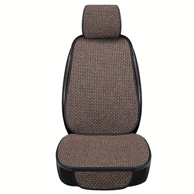 Conjunto de cojines para asiento de coche de lino transpirable, antideslizante, para todas las estaciones, universal