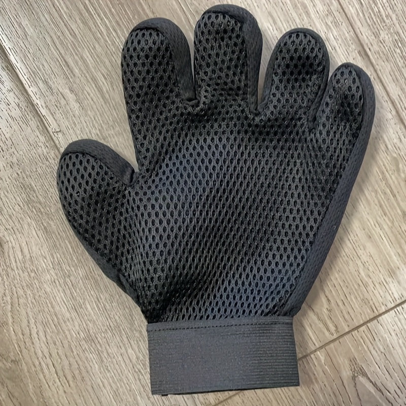 Pet Grooming Gloves for Dogs and Cats Silicone Deshedding Brush Five Finger Blue