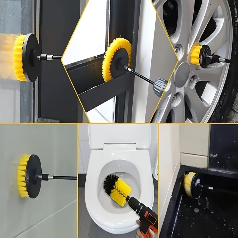 Juego de 28 piezas de cepillos de taladro para limpiar baños, cocinas y suelos de coche, duraderos, de plástico